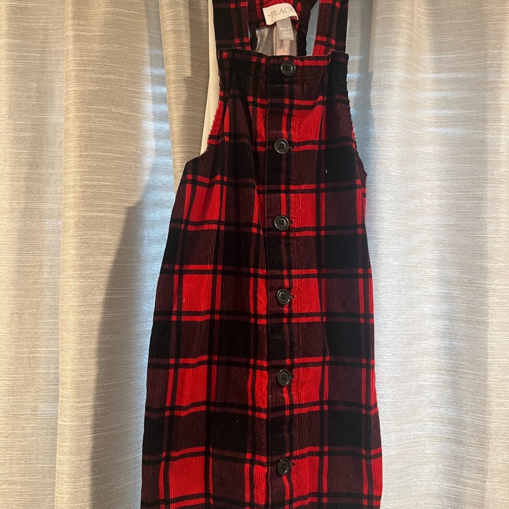 Plaid Red and Black Kids Dress